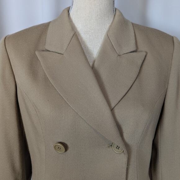 90s Vintage INC International Concepts Double Breasted Wool Pant Suit Tan Size 8 - Picture 12 of 16